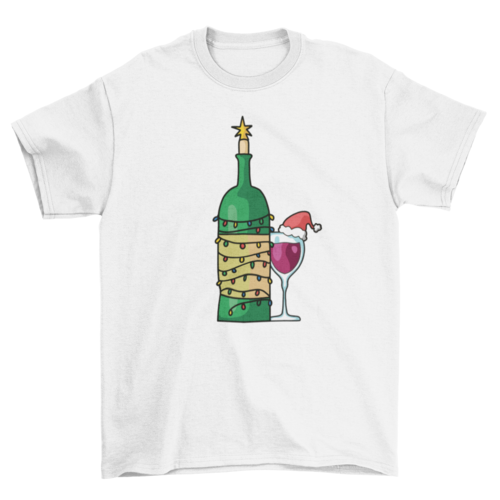 Christmas wine glass t-shirt