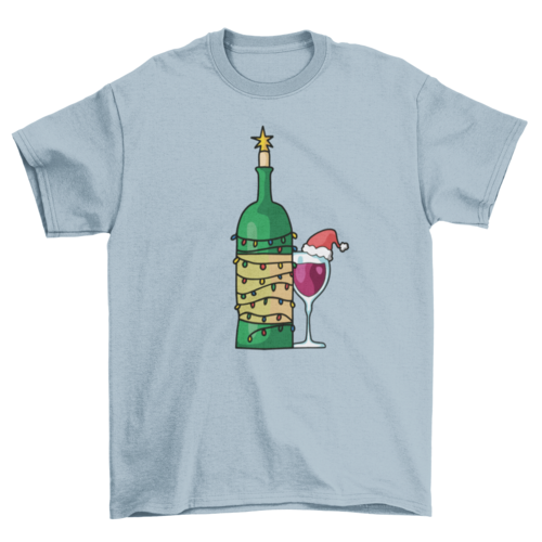 Christmas wine glass t-shirt