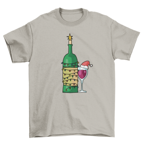 Christmas wine glass t-shirt