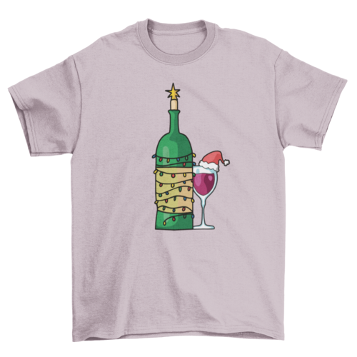 Christmas wine glass t-shirt
