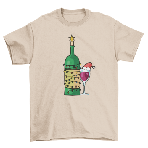 Christmas wine glass t-shirt